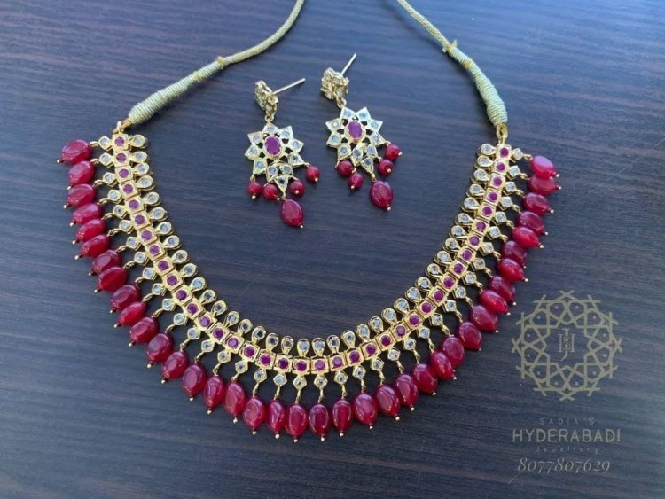 Gold Necklace sets | Buy Jadau Necklace set online | Bridal Necklace Haar